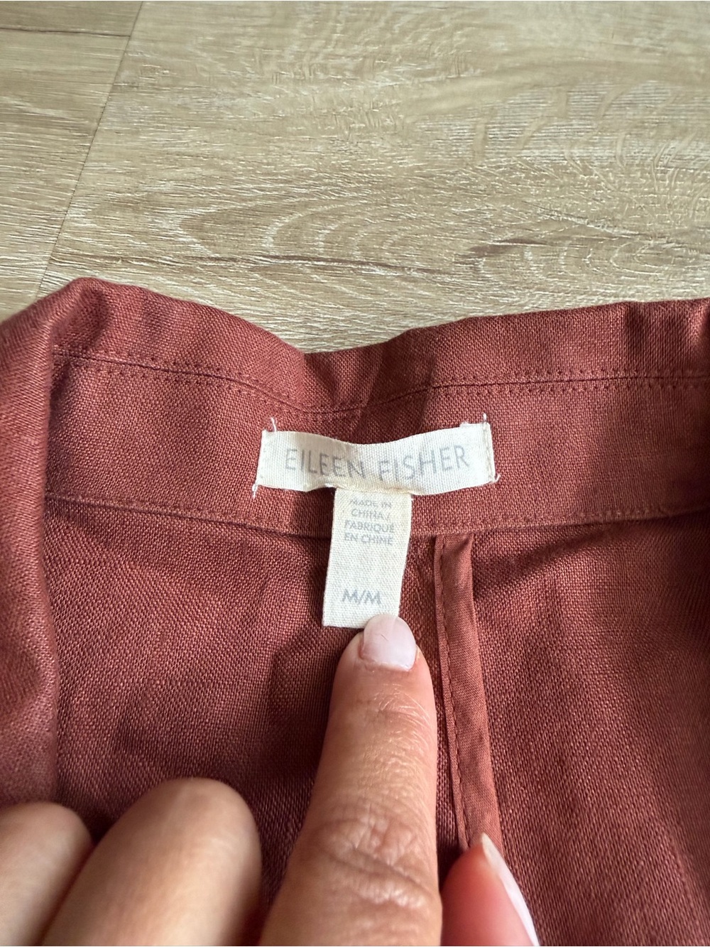 Eileen Fisher Organic Linen Blazer Cinnamon Brown Size M - Picture 3 of 9